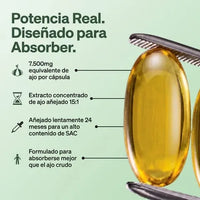 Extracto de Ajo Añejado – Cápsulas Blandas de 7500mg Sin Olor