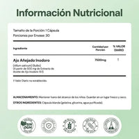 Extracto de Ajo Añejado – Cápsulas Blandas de 7500mg Sin Olor